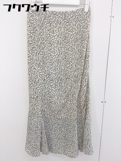 ◇ RAY CASSIN レイカズン 総柄 ウエストゴム ロング フレア スカート サイズF アイボリー系 ブラック レディース拍卖