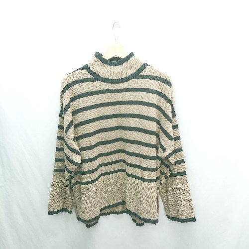 ◇ ◎●未使用● ⊇ SM2 サマンサ モスモス ボーダー 長袖 ニット サイズF ブラウン系 レディース E拍卖