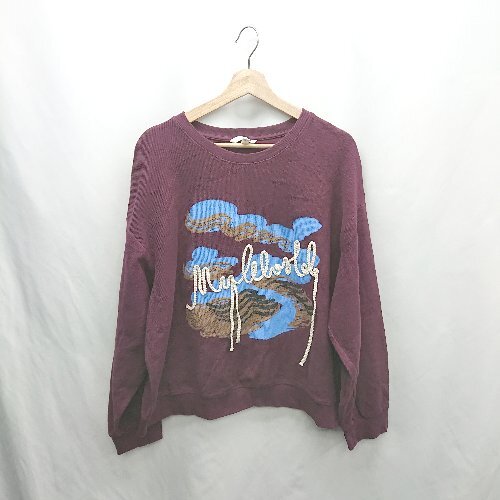 ◇ ⊇ H&M エイチアンドエム 総柄 長袖 ニット サイズXL ブラウン系 レディース E拍卖