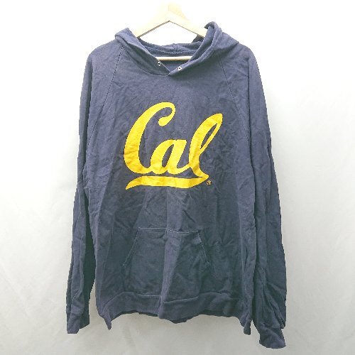 ◇ Θ American Apparel アメリカンアパレル 文字入り 長袖 プルオーバーパーカー サイズ表記なし ネイビー系 メンズ E拍卖