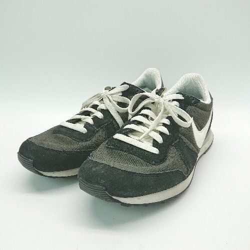 ◇ Nike ナイキ 828041-201 ランニング シンプル スウェードレザー スニーカー サイズ27 ブラック メンズ E拍卖