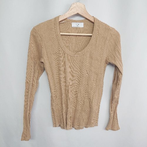 ◇ SLOBE IENA スローブ イエナ 長袖 リブニットロンT サイズ表記なし ライトブラウン レディース メンズ E拍卖