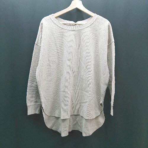 ◇ niko and … カジュアル ワッフル風 シンプル 秋冬コーデ 長袖 トレーナー サイズF ベージュ レディース E拍卖