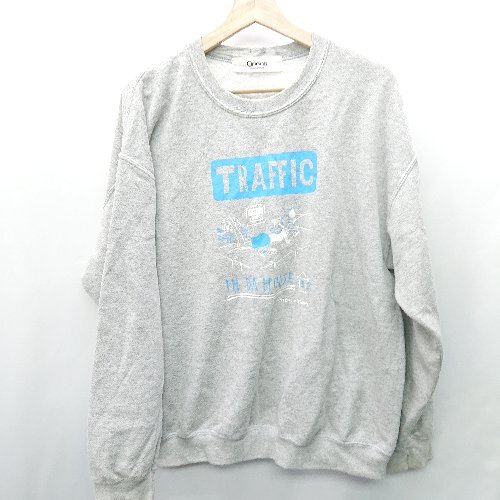 ◇ ⊇ Oriens JOURNAL STANDARD プリントロゴ 裏起毛 長袖 トレーナー サイズL グレー メンズ E拍卖