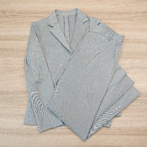 ◇ green label relaxing オフィスカジュアル リクルート 入学式 卒業式 S セットアップ サイズ38 グレー レディース E拍卖