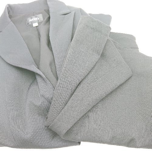 ◇ Θ SUCRE シュクル 膝丈 スーツ セットアップ サイズ7 ブラック レディース E拍卖