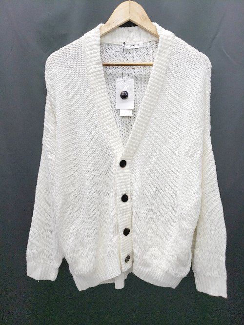 ◇ ◎ ●未使用● ⊇ WEGO ウィゴー 長袖 ニット カーディガン サイズM ホワイト メンズ P拍卖