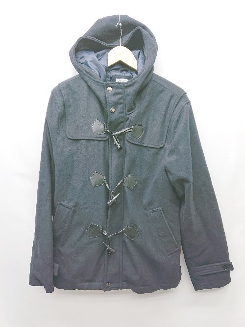 ◇ Doublefocus ダブルフォーカス ジップアップ フーディ 通学 長袖 ダッフルコート サイズLL ネイビー メンズ P拍卖