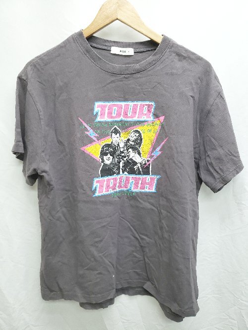 ◇ WEGO ウィゴー プリント カジュアル 半袖 Tシャツ カットソー サイズS グレージュ系 レディース メンズ P拍卖