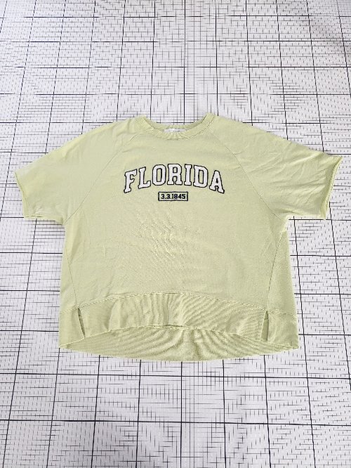 ◇ Θ AS KNOW AS PLUS アズノゥアズプラス ロゴ 半袖 カットソー サイズF ライトグリーン系 レディース E拍卖