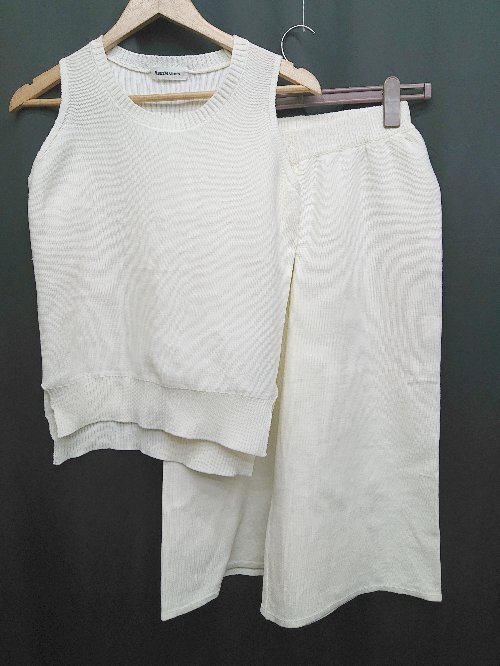 ◇ ⊇ Aunt Marie's アントマリーズ ニット セットアップ 上下 サイズF アイボリー レディース P拍卖