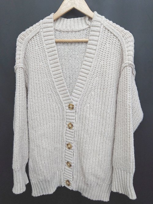 ◇ ⊇ AS KNOW AS アズノゥアズ 長袖 ニット カーディガン サイズF ベージュ レディース P拍卖