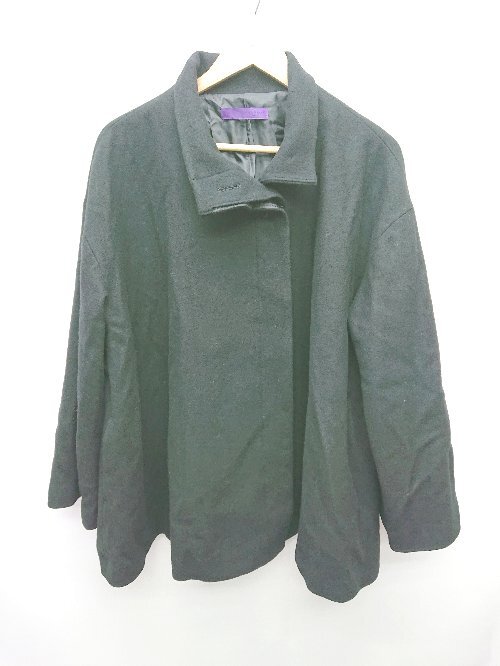 ◇ ◎ ELENORE TOKYO エレノア?トーキョー ウール ボリュームスリーブ 長袖 コート サイズF ブラック レディース P拍卖