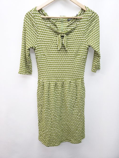 ◇ Dear Creatures ディアクリーチャーズ リボン バックジップ 半袖 ミニ ワンピース サイズS グリーン レディース P拍卖