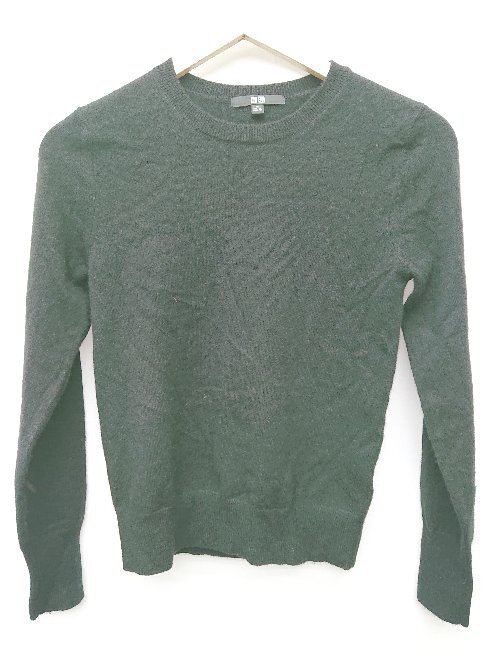 ◇ ⊇ UNIQLO ユニクロ カシミア100% 長袖 ニット サイズXS ブラック レディース P拍卖
