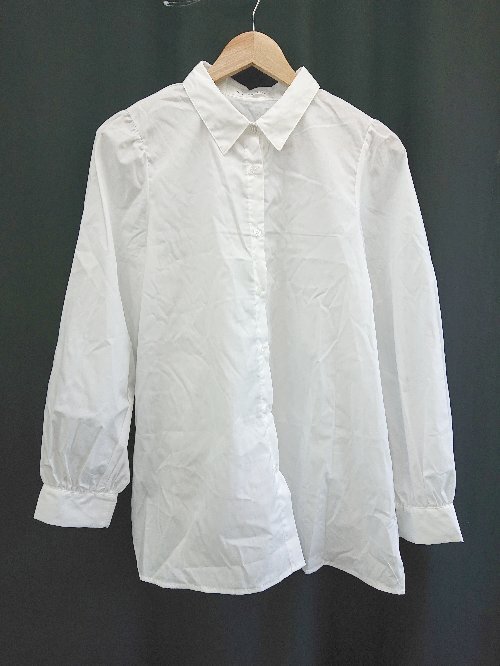 ◇ Θ AS KNOW AS PLUS アズノゥアズプラス 長袖 シャツ サイズF ホワイト レディース E拍卖