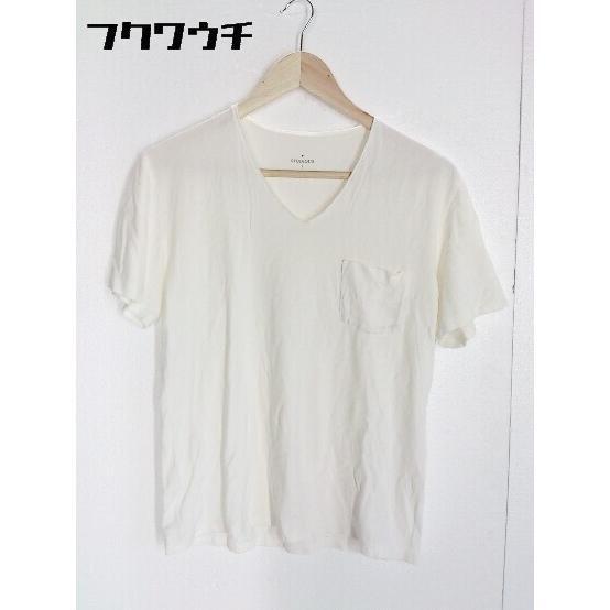 ◇ STUDIOUS ステュディオス 半袖 Vネック Tシャツ カットソー サイズ1 ホワイト メンズ拍卖