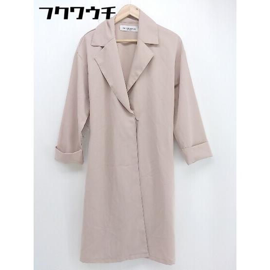 ◇ ◎ natural couture ナチュラルクチュール ベルト付 長袖 コート サイズF ピンク レディース拍卖