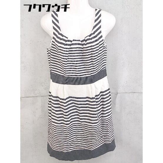 ◇ BANANA REPUBLIC バナナリパブリック ノースリーブ 膝丈 ワンピース サイズ4 ネイビー ホワイト レディース拍卖