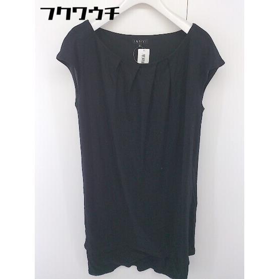 ◇ INDIVI インディヴィ 半袖 ミニ ワンピース サイズ40 ブラック レディース拍卖