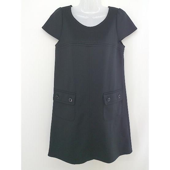 ◇ INTERPLANET インタープラネット 半袖 膝丈 ワンピース サイズ002 ブラック レディース拍卖