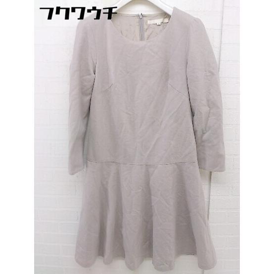 ◇ NATURAL BEAUTY ナチュラルビューティー 長袖 ミニ ワンピース サイズ36 ベージュ レディース拍卖