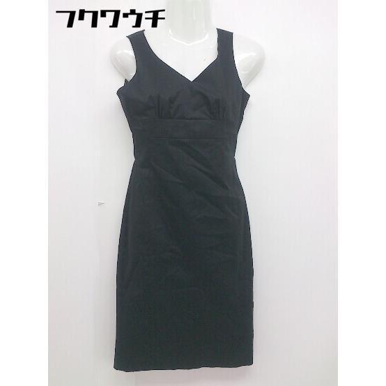 ◇ INTERPLANET インタープラネット ノースリーブ 膝丈 タイト ワンピース サイズ38 ブラック レディース拍卖