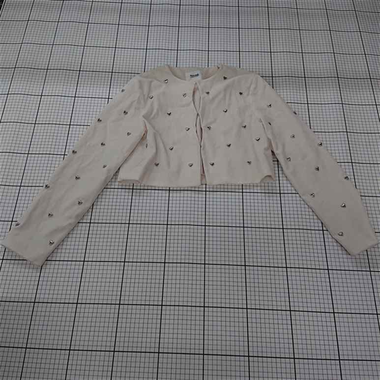 ◇ Θ シーミーバイナイスクラップ Seemi by NICE CLAUP ハートスタッズカーディガン ホワイト系 レディース F E拍卖