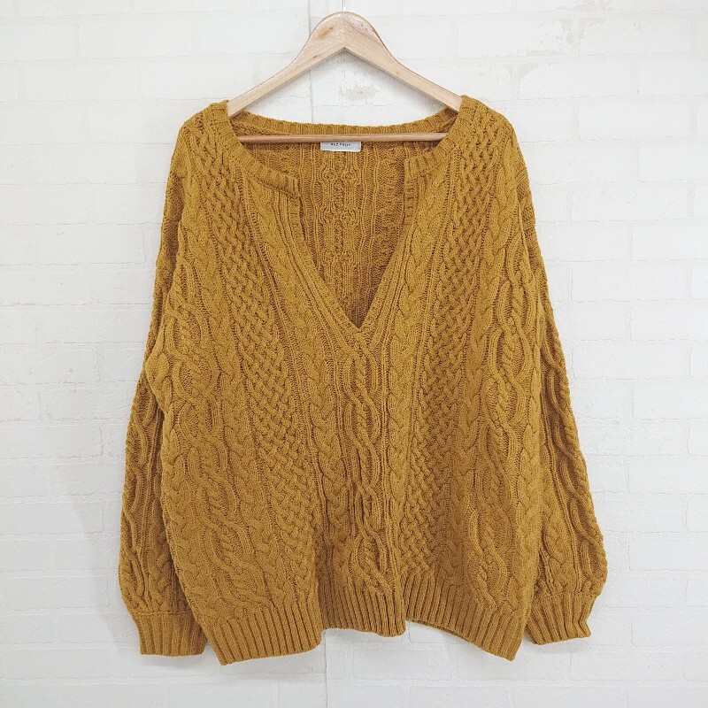 ◇ PAGEBOY ページボーイ キーネック 長袖 ニット セーター サイズF キャメル系 レディース E拍卖