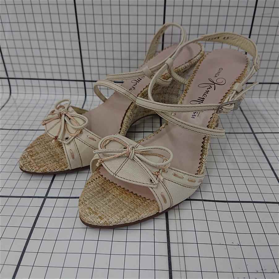 ◇ ⊂ GINZA Kanematsu 銀座かねまつ ストラップ ウェッジソール サンダル サイズ23 ベージュ系 レディース E拍卖