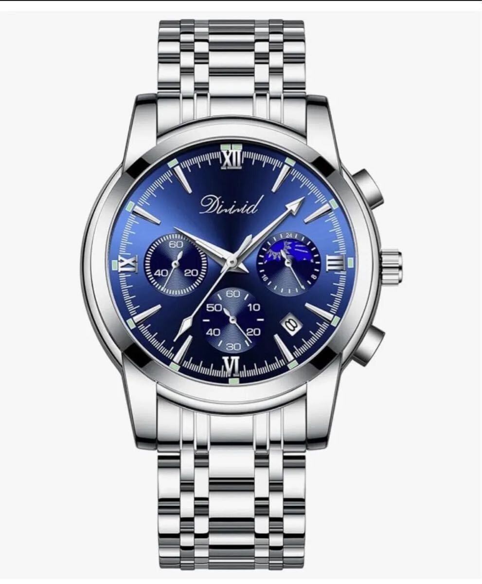 1円スタート★【新品未使用】DIZIZID 腕時計 メンズ クオーツウオッチ ビジネス 腕時計 ギフト 就活 ラグジュアリー クロノグラフ拍卖