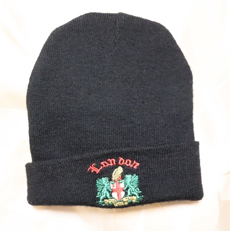 刺繍入り!THE MARQUE LONDON ロンドン ニット 帽子 ニット帽 ブラック 拍卖