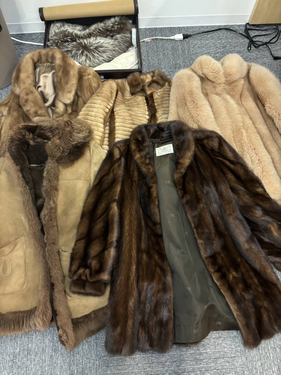 【O-2127】1円スタート 毛皮おまとめ 5着 ショール付き コート アウター HIROKI 服 ファッション 冬用 シーズン拍卖