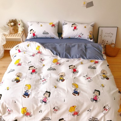 送料無料★即納!新品 シングル 布団カバー3点セット スヌーピー 布団カバー シーツ ピローケース ダンス 可愛い★ブルーシーツ/シングル拍卖