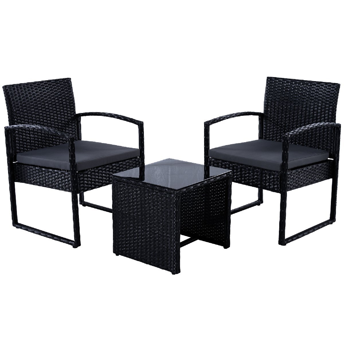 ラタン調 ガーデンファニチャー 3点 ガーデンテーブル ガーデンチェアー ラタン調 テーブル 家具 樹脂 ホテル カフェ ベランダ テラス 屋外拍卖