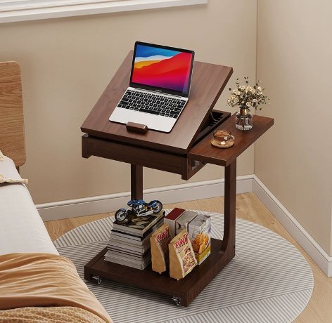 移働することができます小さいテーブル寝室居間ソファサイド数ベッドサイドテーブル家庭用のホイール付きサイド数拍卖