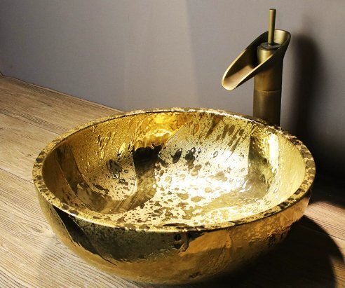 景徳鎮の陶磁台上盆芸術盆彫刻金の手洗い盆ヨーロッパ式洗面器拍卖