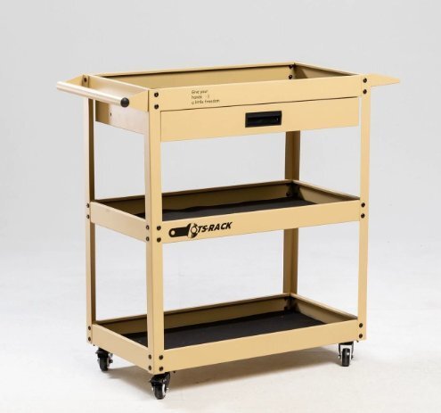 絵画産業風カート植物車輪付き移動カートラック家庭用収納絵の具三段工具車です拍卖