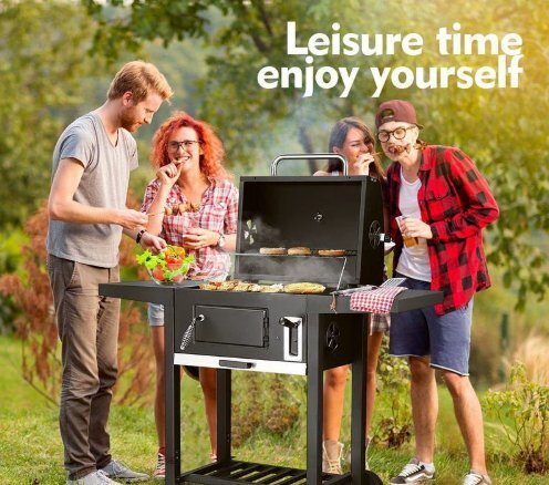 片側台大型炭火オーブンスモークオーブン家庭用オーブンアメリカキャンピンググリルグリルアウトドアグリル拍卖