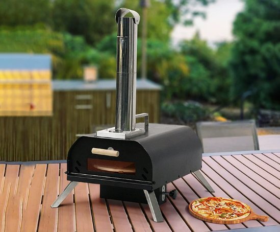 ポータブル回転式ピザコンロピザストーン付き木質ペレット式ピザオーブン折りたたみ式アウトドアピザオーブン拍卖