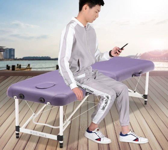 折りたたみマッサージベッドマッサージベッド美容理学療法タトゥーベッド家庭用携帯手で簡単です拍卖