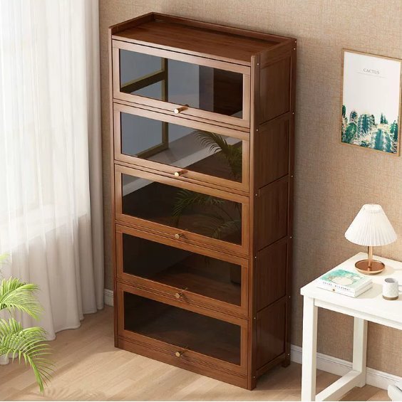 防塵本棚落ち家庭用リビングドア付きショーケース収納棚収納ケース一体で壁に立てかけます拍卖