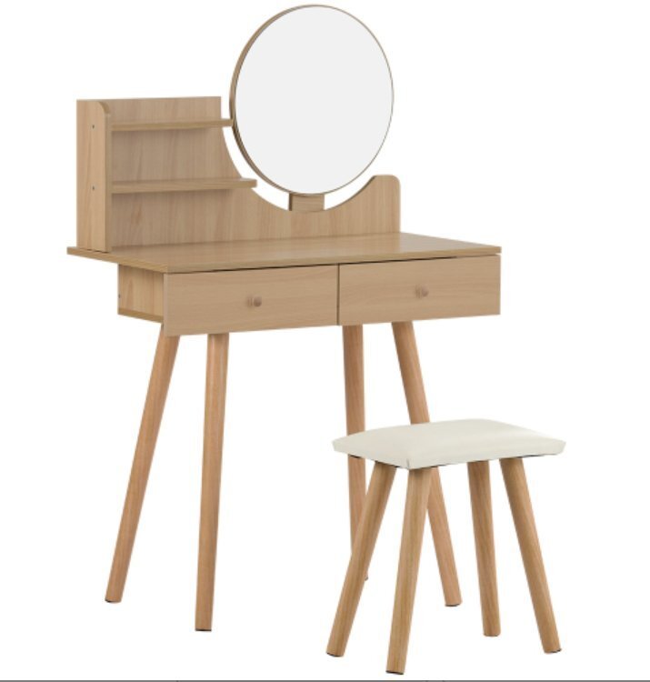 【国内発送】ドレッサー化粧台 鏡台 化 化粧テーブル 梳台(ナチュラル)拍卖