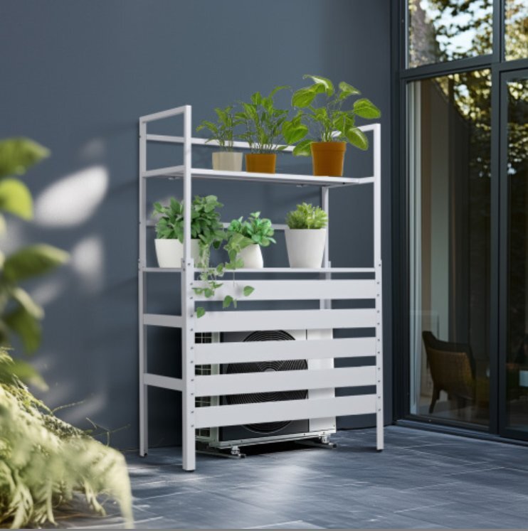 【国内発送】エアコン室外機カバー 収納ラック 雨風に強い 日よけ 棚 収納 ラック 室外機カバー ワイド 目隠し ベランダ 庭 屋外 雪 除け 拍卖