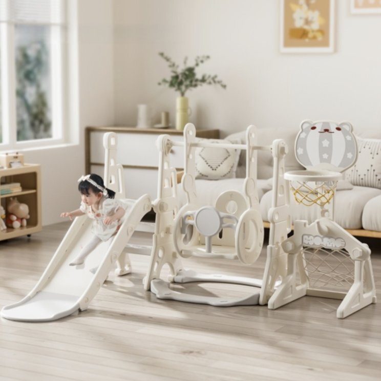 【国内発送】滑り台 すべり台 幼児用 滑り台とブランコセット バスケットゴール サッカーゴール ボールゴール ブランコ三段階調整可拍卖