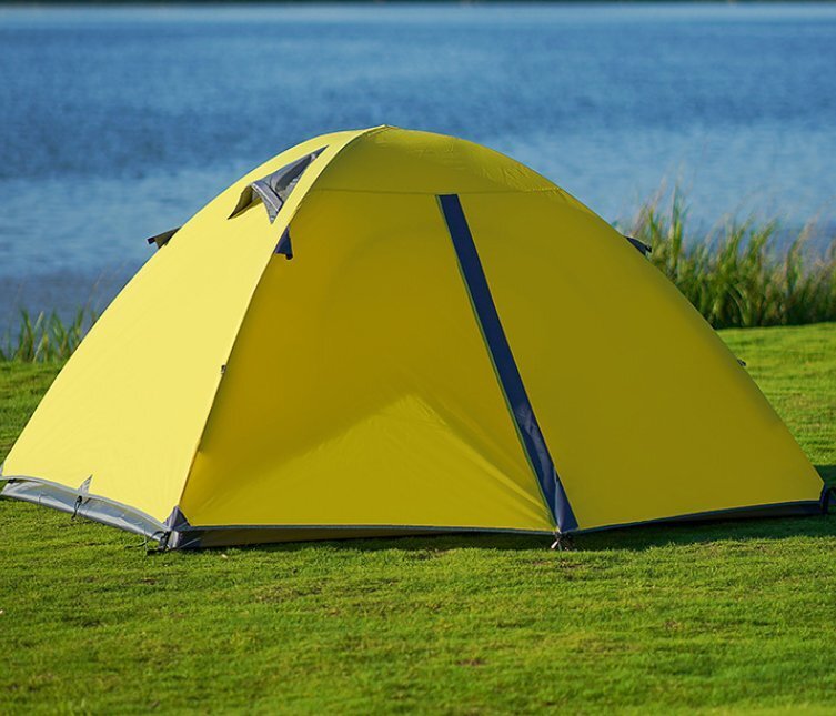軽量アウトドアテント2 ~ 3人キャンプ防風防雨プロ級アルミポールトレッキングテントです拍卖