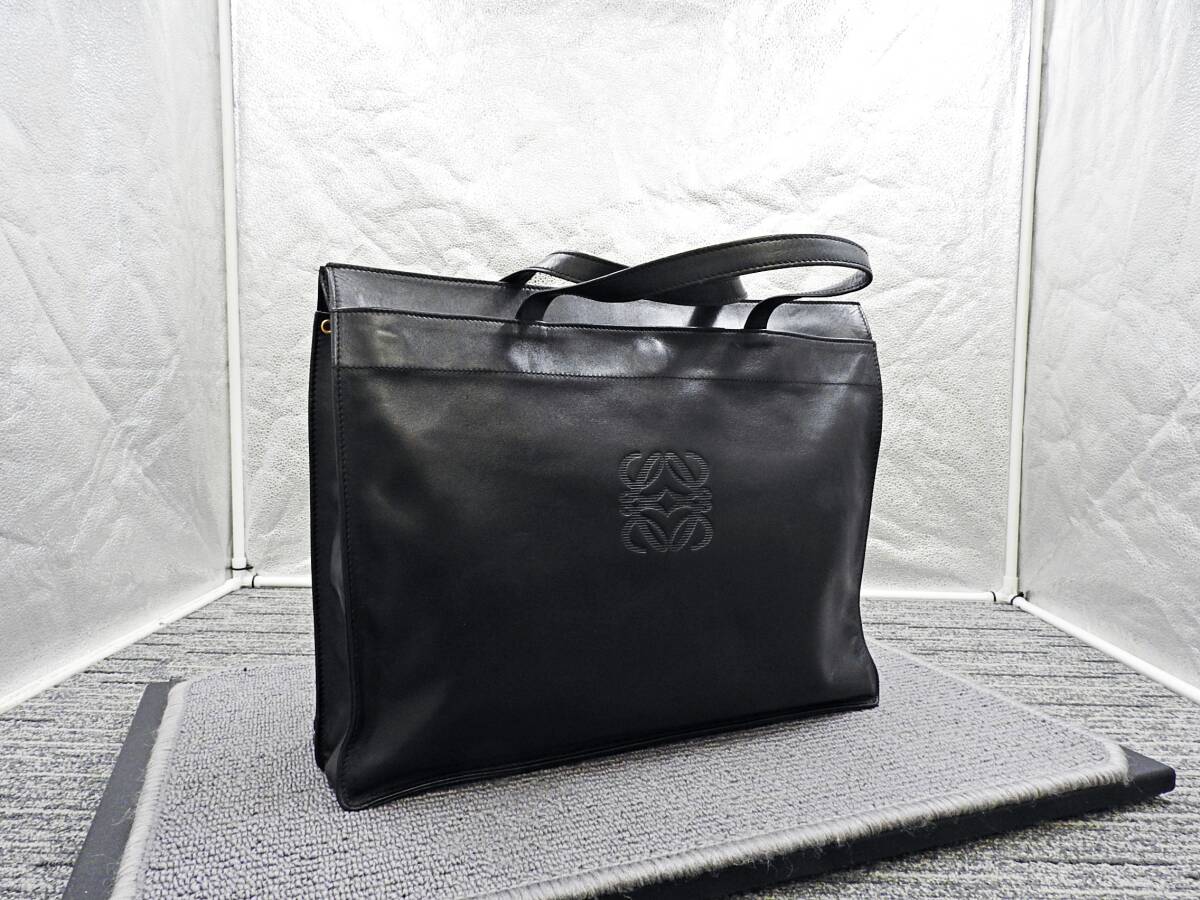 LOEWE ロエベ■アナグラム トートバッグ/ビジネスバッグ ブラック 内部状態良好 3ポケット■USED品「管理№KT1371」拍卖