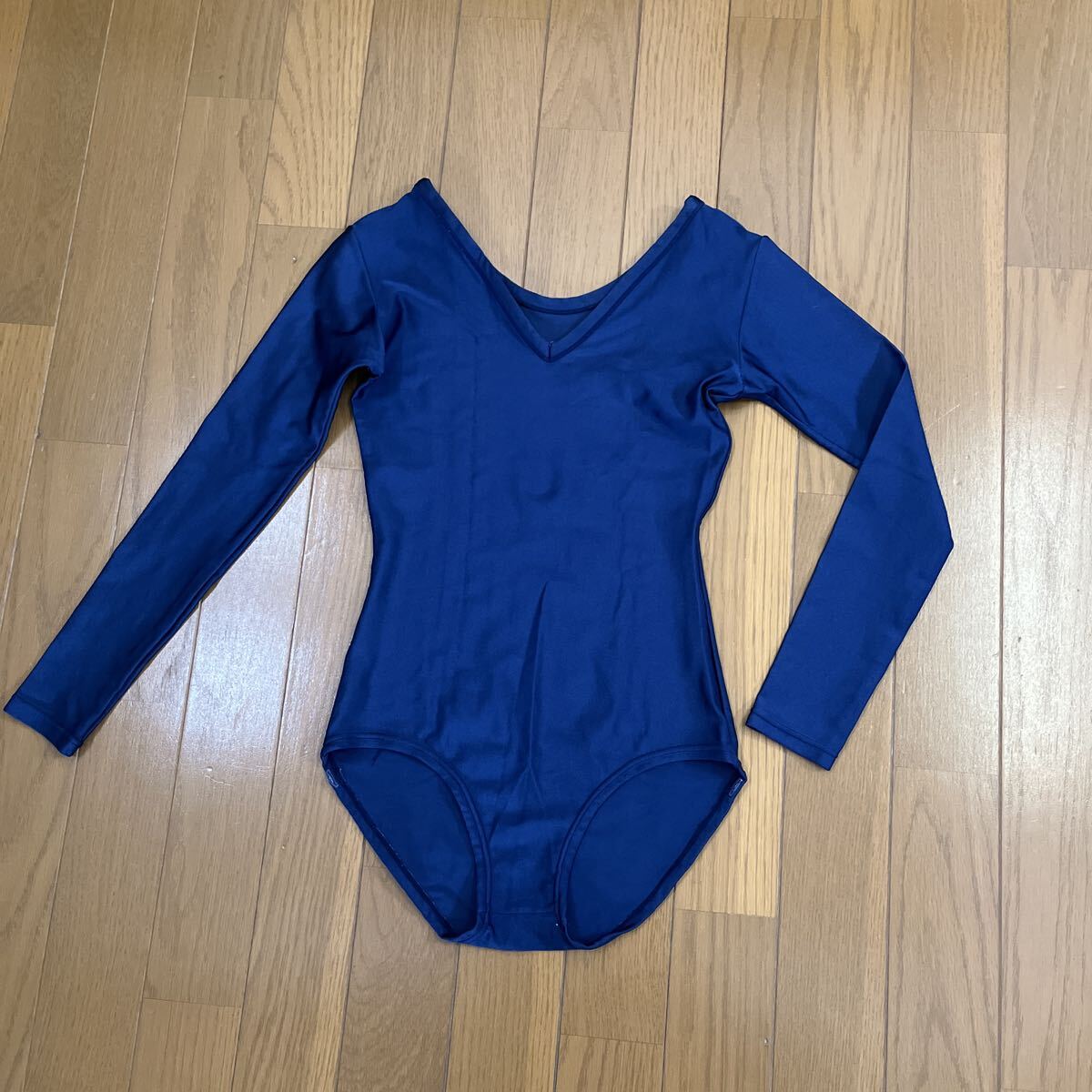 レオタード 長袖 濃紺ネイビー サイズLM San-ichi 日本製 ダンス バレエ 体操 フィットネス拍卖