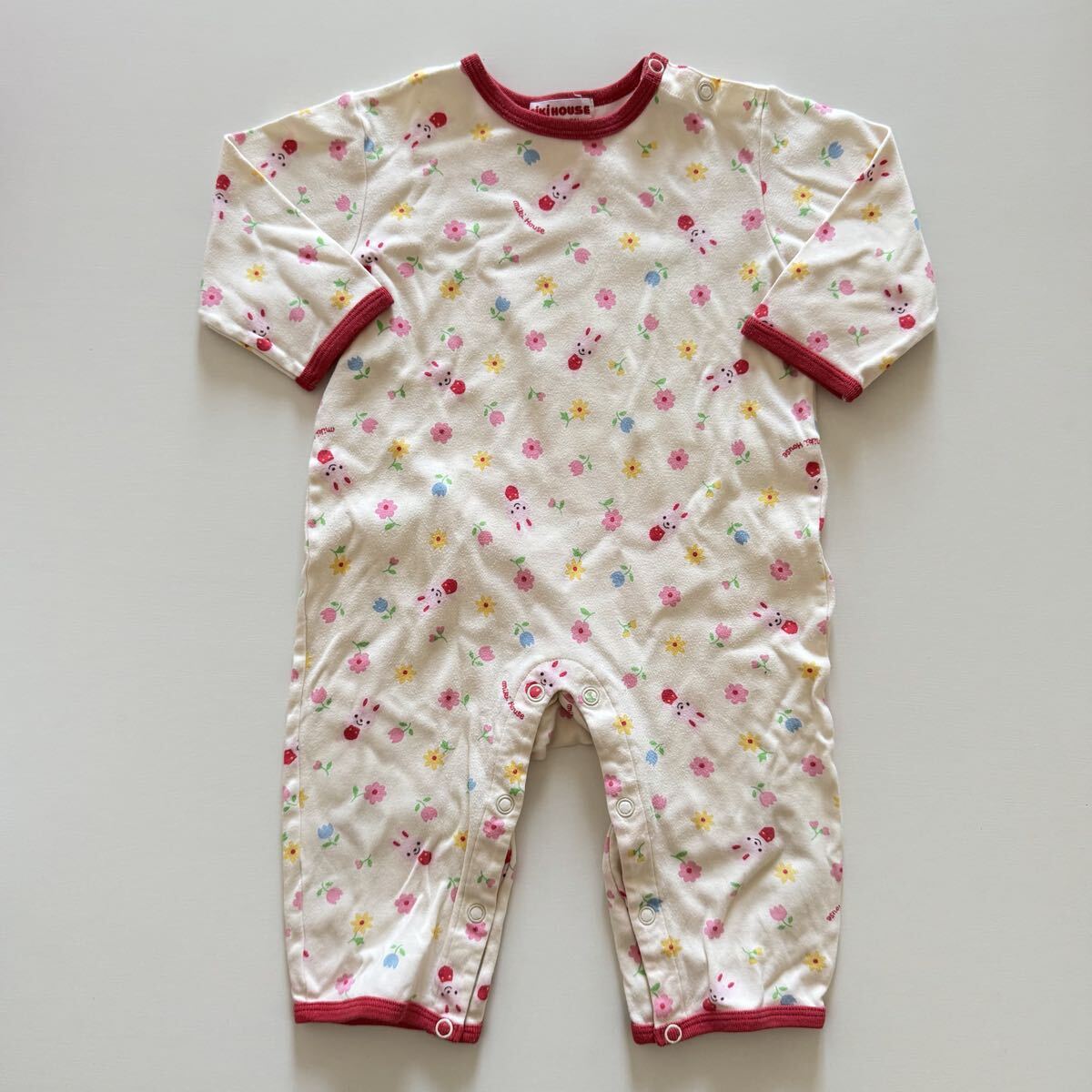 ミキハウス MIKIHOUSE 長袖ロンパース ミミちゃん拍卖