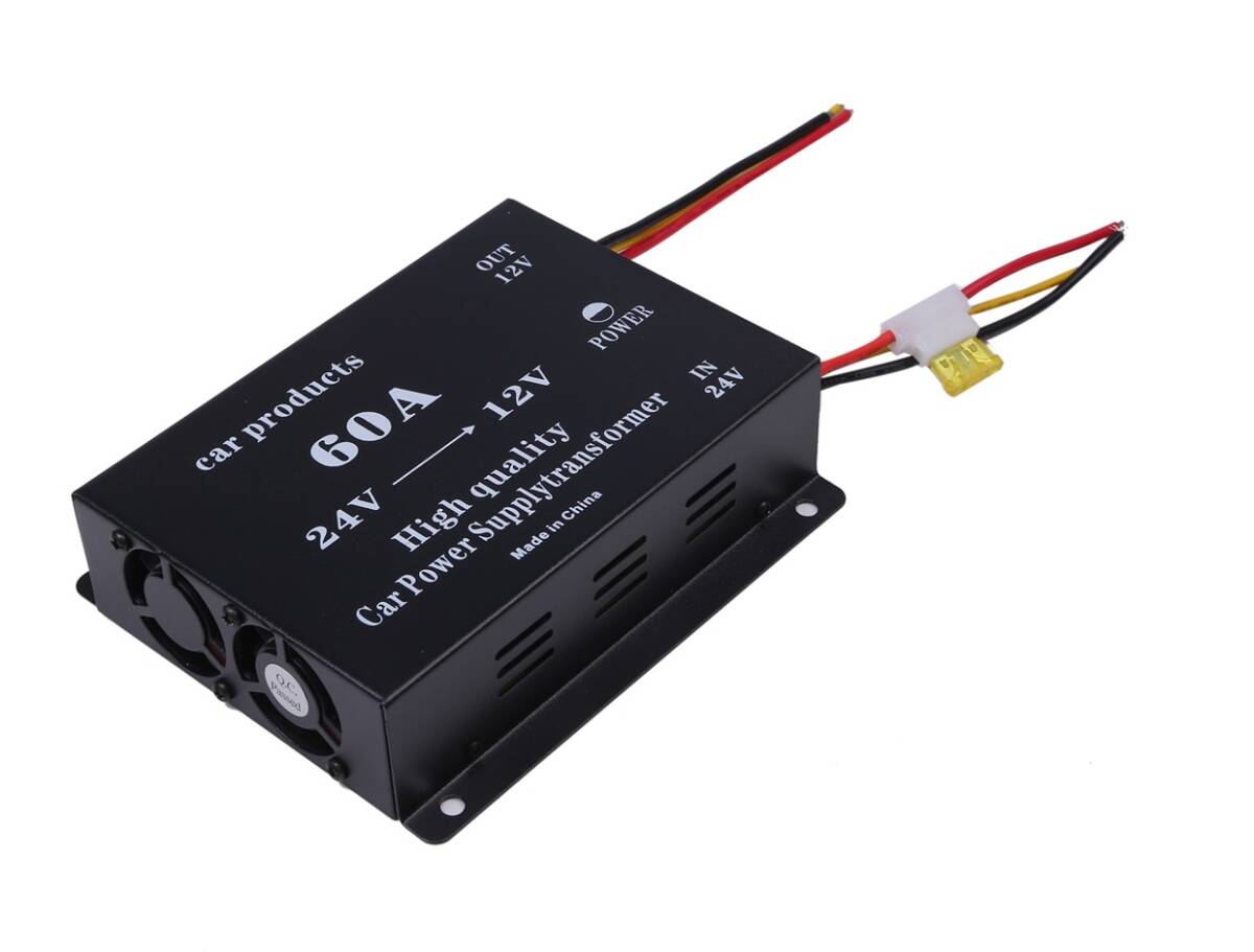 DCDC コンバーター 電圧 変換器 24V→12V 変圧器 デコデコ ヒューズ付 過電圧保護 60A バックアップ 機能付 大型車 トラック 車拍卖